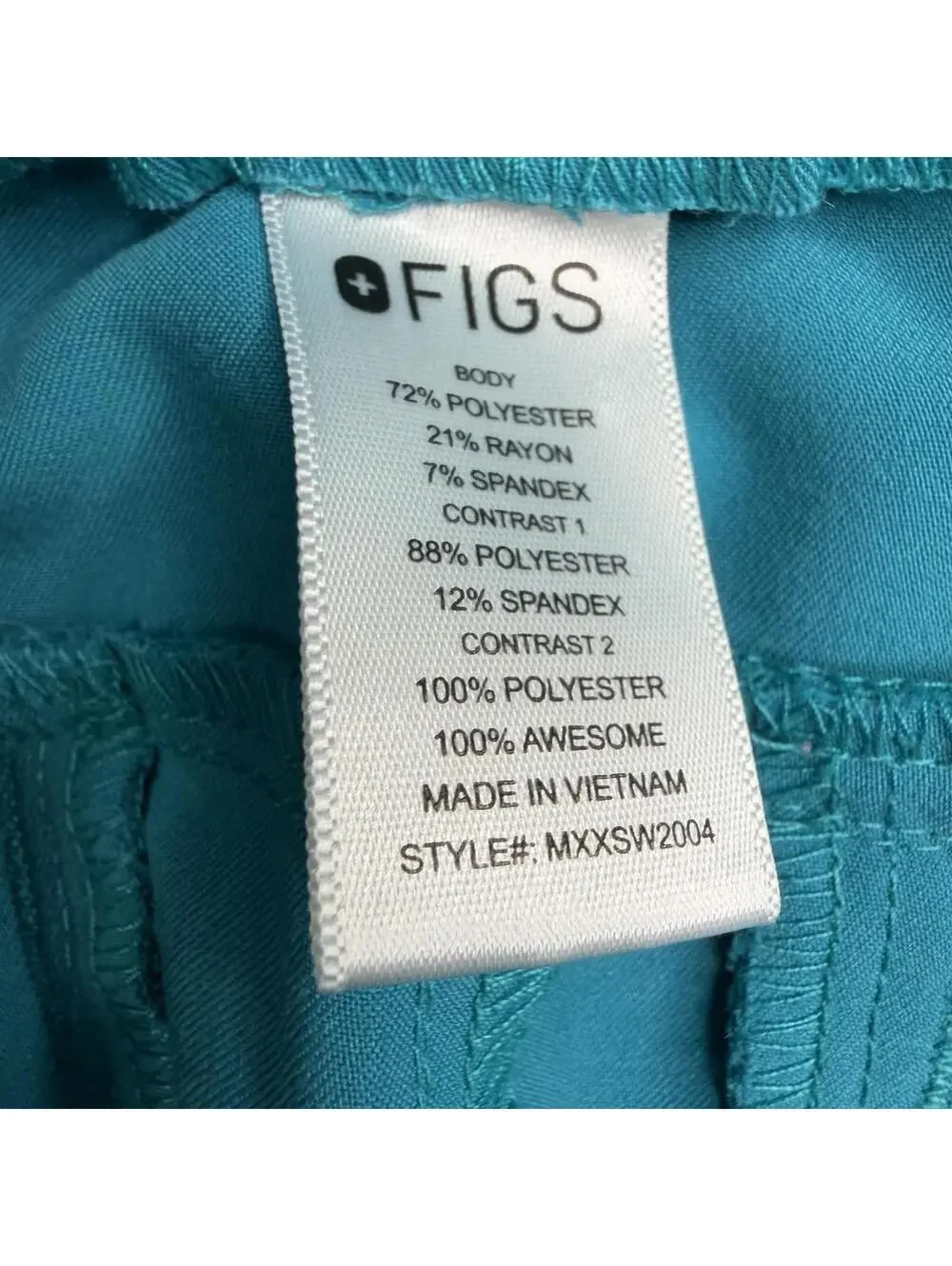 FIGS Zamora Cargo Jogger Scrub Pants Teal Blue Size Large Women’s Scrubs - Picture 3 of 13